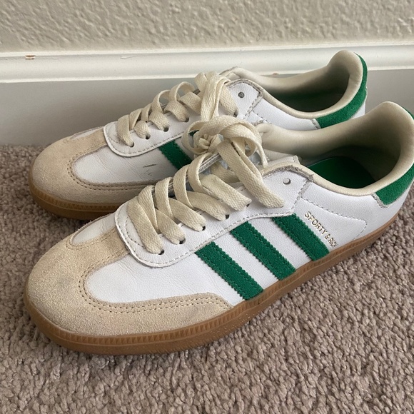 adidas Shoes - Adidas Samba White And Green Sneakers Size  5  sporty and chic